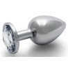 Ouch! Bijou anal Round Gem M 7 x 3.3 cm Argenté-Transparent